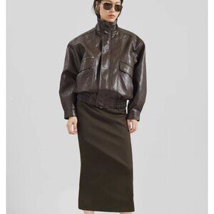 THE FRANKIE SHOP, Burland Faux Leather Jacket - Brown